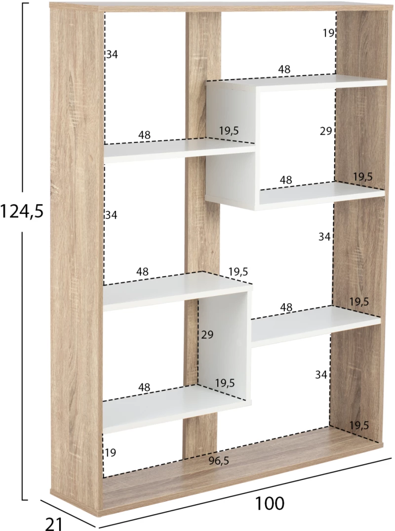 Βιβλιοθηκη Marceline Hm8772.01 100χ21χ124,5 Λευκο