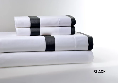 Σετ Σεντόνια Down Town 245x270 Με Rever Black Βαμβακοσατέν - Υπέρδιπλο 245 X 270