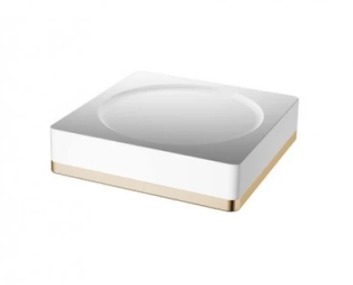 Sparke Sopa-03 Σαπουνοθήκη Άσπρο-χρυσό Ορείχαλκος & Ρητίνη