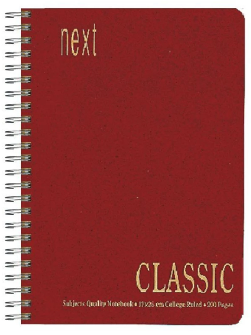 249082 Next Classic Τετρ. Σπιράλ Μπορντώ 21x29εκ. 7θεμ. 350σελ. (σετ 6 Τεμαχιων)