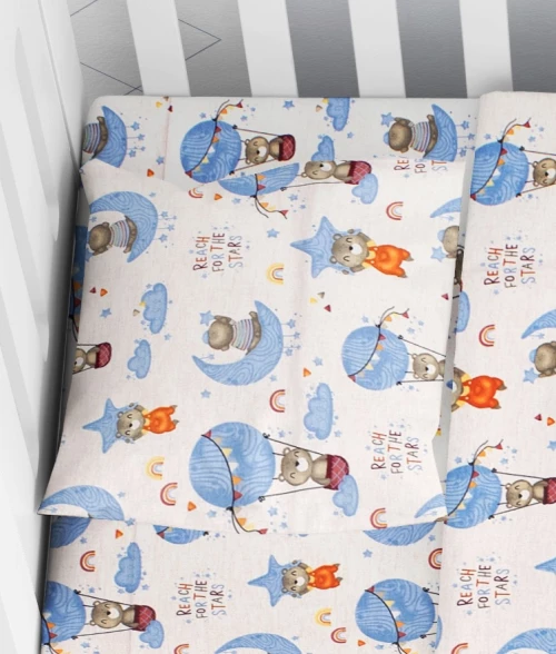 Μαξιλαροθηκη Εμπριμε Βρεφ Cotton 100% 35χ45 Reach The Stars 191 Sky Blue 191 Sky Blue Μαξιλαροθηκεσ Βαμβακερεσ Εμπριμε 35x45