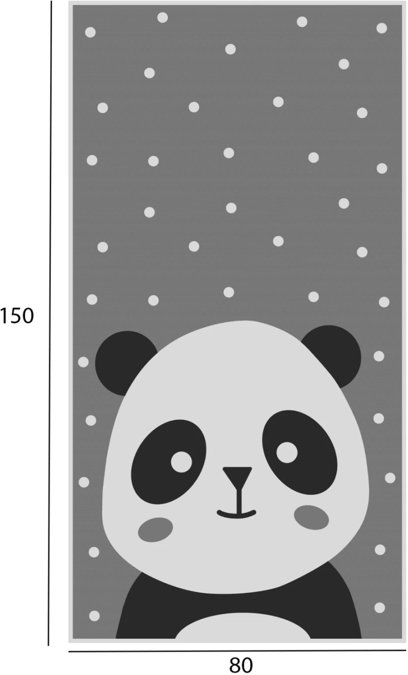 Παιδικο Χαλι Με Κροσια Hm7678.14 Panda Γκρι 80χ150 Εκ.