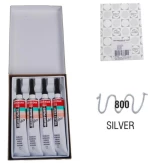 260580 Talens Χρώμα Decorfin Relief Paint 800 Silver 20ml (σετ 4 Τεμαχιων)