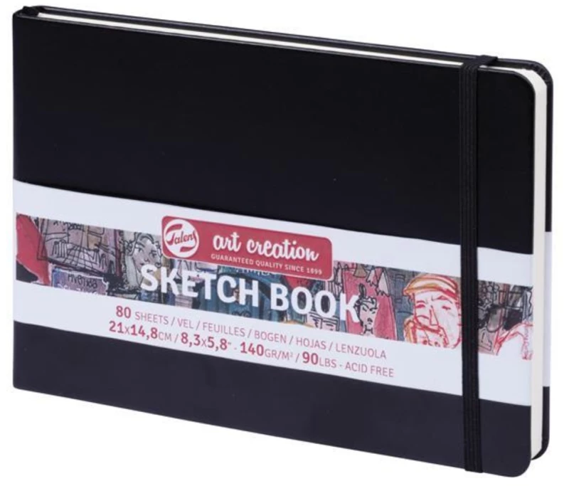 261010 Talens Sketch Book Μαύρο 80φυλ. 21x15εκ. 140 Γρ.