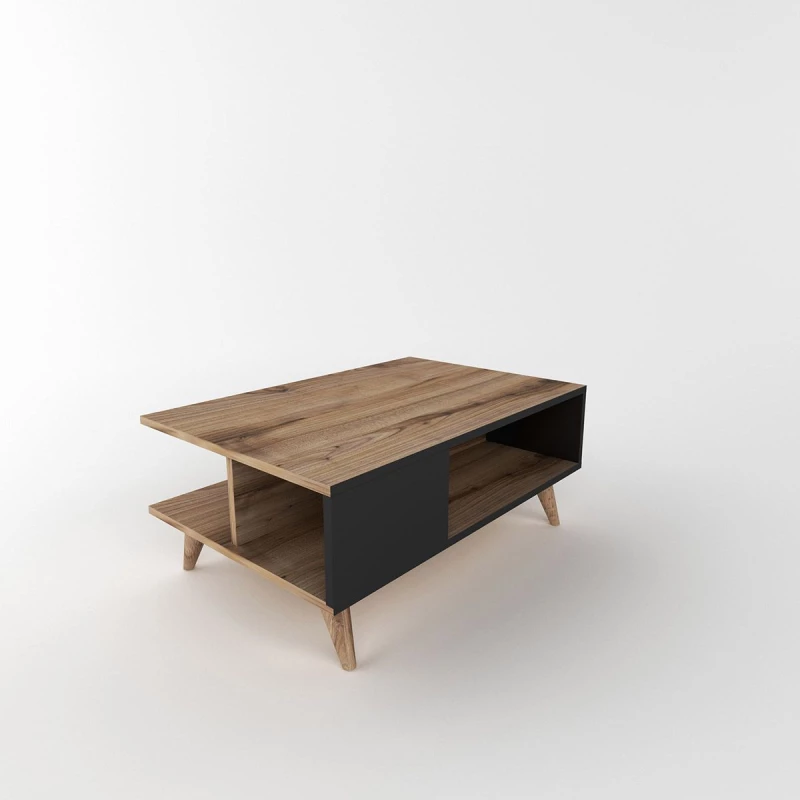 Τραπεζάκι Σαλονιού Lovell Καρυδιά/μαύρο 90x60x38.6cm