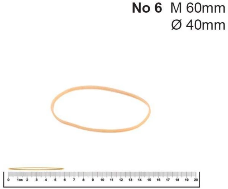 254682 Λάστιχα Νο 6 40x1.4x1.4χιλ. (100gr) (σετ 12 Τεμαχιων)