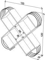 Βιβλιοθήκη Case Λευκό/χρώμιο 120x25x120cm