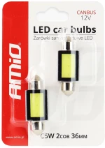 Amio Λαμπακια Πλαφονιερασ 36mm 12v 5.600k Cob Led Can-bus Amio - 2 Τεμ. 01639/am