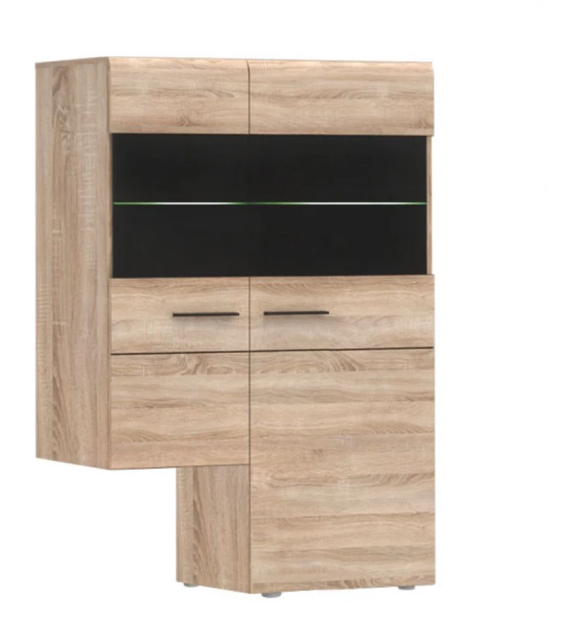 Κρεμαστή Βιτρίνα Δίφυλλη Solo Δεξιά 2w 90x41x136cm Sonoma Wenge
