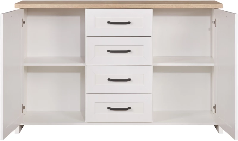Μπουφεσ Verne 147.9x37.2x91.8cm Λευκό-φυσικό Δρυς T
