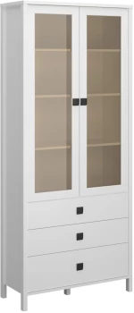 Βιτρίνα Marocco Δίφυλλη Λευκό 90x37x210.5cm