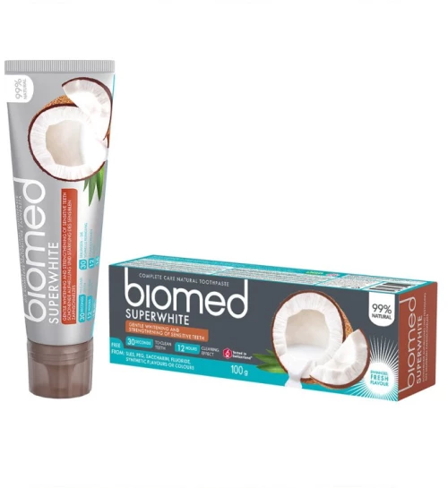 Oδοντόκρεμα Biomed Superwhite Splat Λευκαντικό Λάδι Καρύδας (100 G)