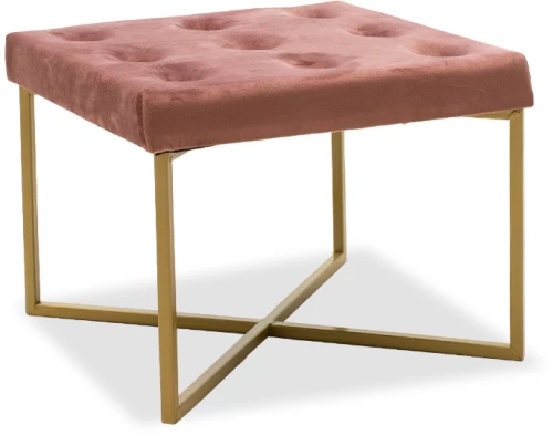 Σκαμπό Luisa Pakoworld Μεταλλικό Χρυσό-βελούδο Σάπιο Μήλο 40x40x30εκ