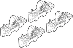 Honda Cr-v 04/02-12/06 Kit Ακρα (ποδια) Για Μπαρεσ Nordrive