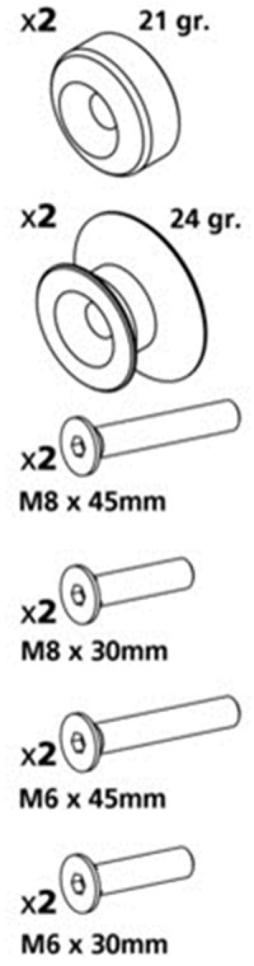 Βιδεσ Στηριξησ Πεταλου 6/8mm Μπλε