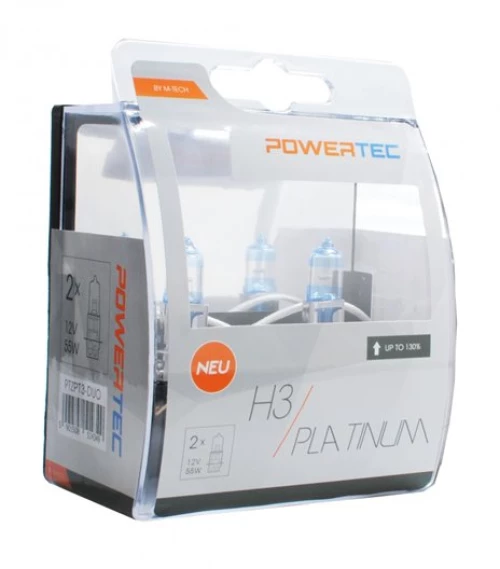 H3 12v 55w 3.250k +130% Pk22s Powerteck Platinum 2τεμ. M-tech