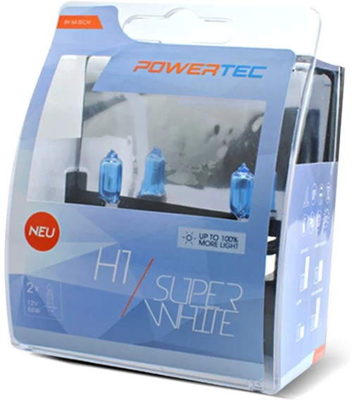 H1 12v 55w 3.450k P14.5 Powerteck Superwhite 2τεμ.