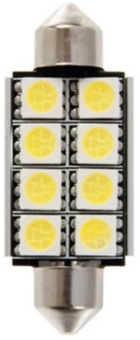 Λαμπακια Με 8 Warning Led 39mm Λευκα