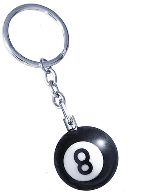 Μπρελοκ Κλειδιων Μπαλα Μπιλιαρδου No8