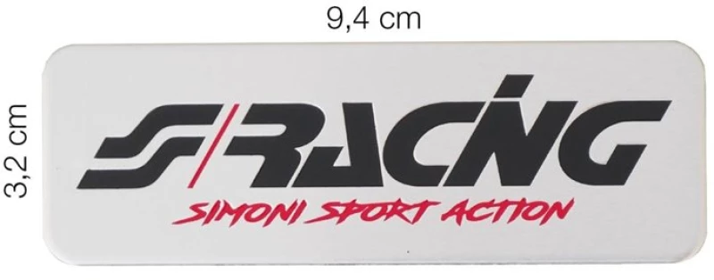Μεταλλικο Αυτοκολλητο Logo ''simoni Racing'' Αλουμινιου 94x32mm Simoni Racing - 1τεμ.