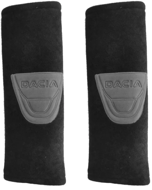 Dacia Μαξιλαρακια Για Ζωνη Ασφαλειασ 21 X 7,5 Cm Σε Μαυρο Χρωμα Με Γκρι Logo - 2 Τεμ.