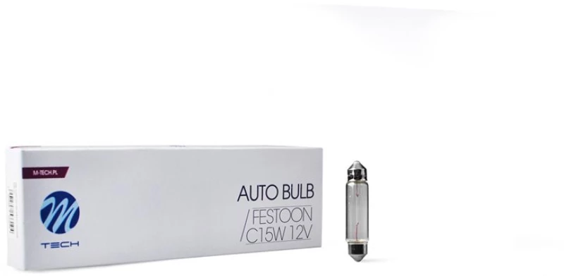 Λαμπακια Πλαφονιερασ 15w C15w 12v Sv8,5 43mm Standard Αλογονου 10τεμ. M-tech