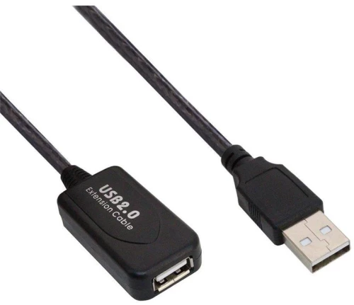 Powertech Καλώδιο Usb 2.0 Με Ενισχυτή Cab-u039, 5m, Μαύρο