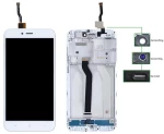 Lcd Για Xiaomi Redmi 5a, Camera-sensor Ring, Ear Mesh, Με Frame, White