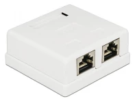 Powertech Επιτοίχια Πρίζα Δικτύου Cab-n130, 2 Θυρών, Cat.6 Utp, Λευκή