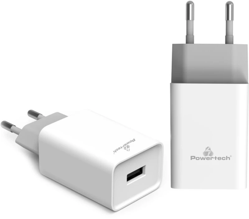 Powertech Φορτιστής Τοίχου Pt-780, 1x Usb, 20w, 4a, Qc 3.0, Λευκός