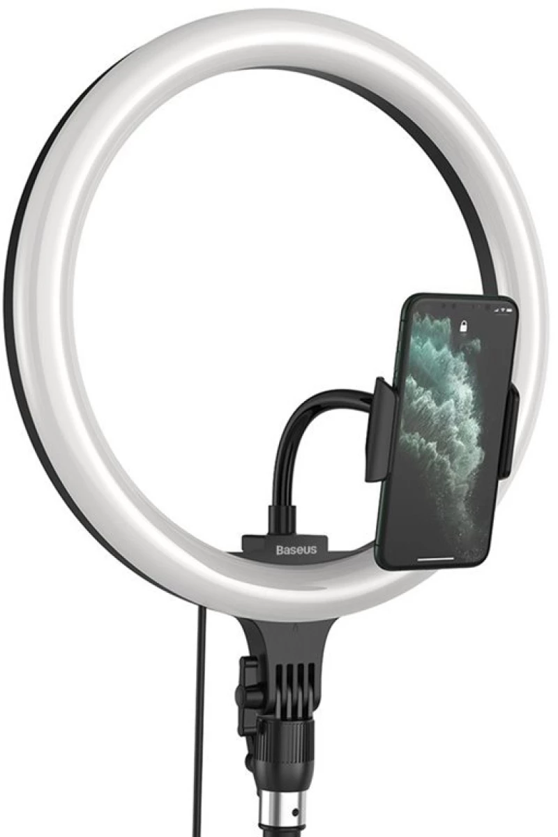 Baseus Φωτιστικό Δαχτυλίδι Led Crzb12-b01, 12", Χωρίς Τρίποδα, Μαύρο