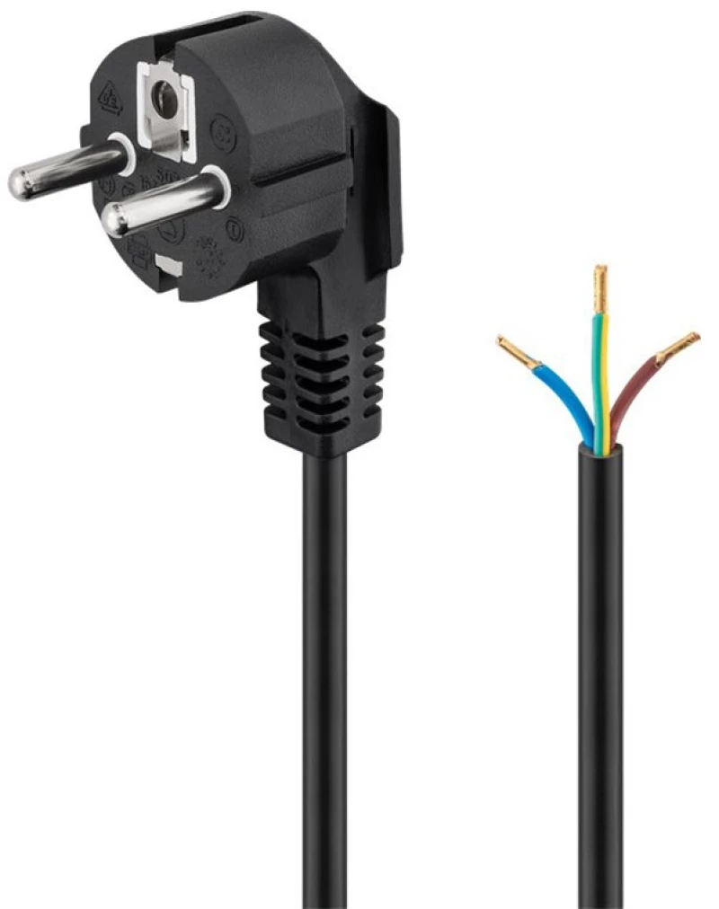 Goobay Καλώδιο Τροφοδοσίας 96034, Γωνιακό, 1mm², 5m, Μαύρο