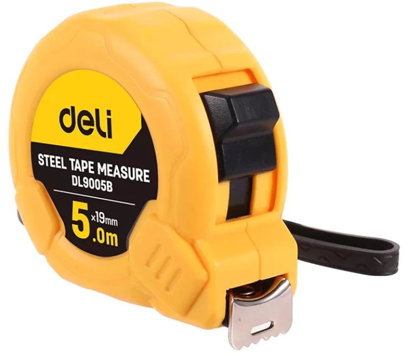 Deli Μέτρο Dl9005b, Με Κλείδωμα & Clip Ζώνης, 5m X 19mm