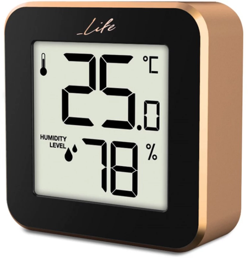 Life Alu Mini Rose Gold Hygrometer & Thermometer