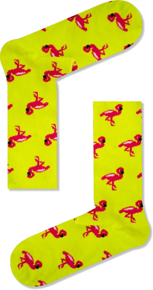 Vtex Socks Γυναικείες κάλτσες Lime Flamingo