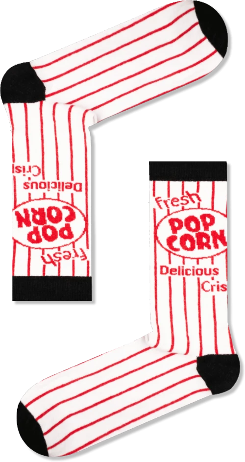 Vtex Socks Unisex Κάλτσες Κόκκινες  Ριγέ Pop Corn