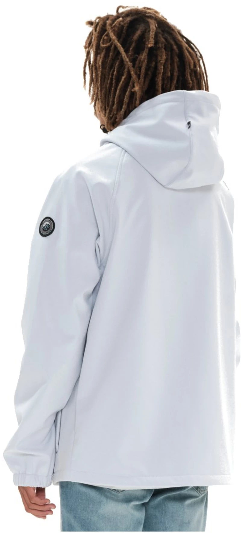 222.EM11.30-002 Emerson Soft Shell Jacket With Hood Ice White