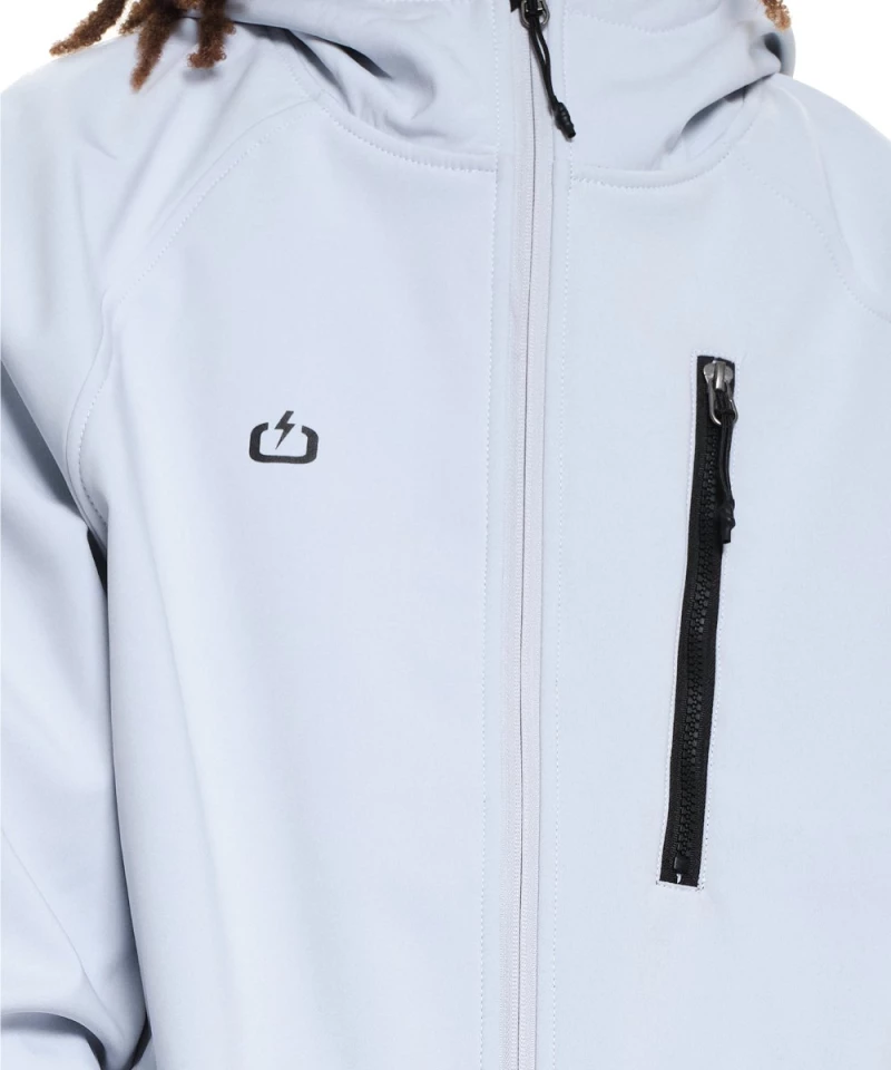 222.EM11.30-002 Emerson Soft Shell Jacket With Hood Ice White