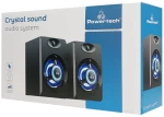 POWERTECH ηχεία Crystal sound PT-842, 2x 3W, 3.5mm, μαύρα