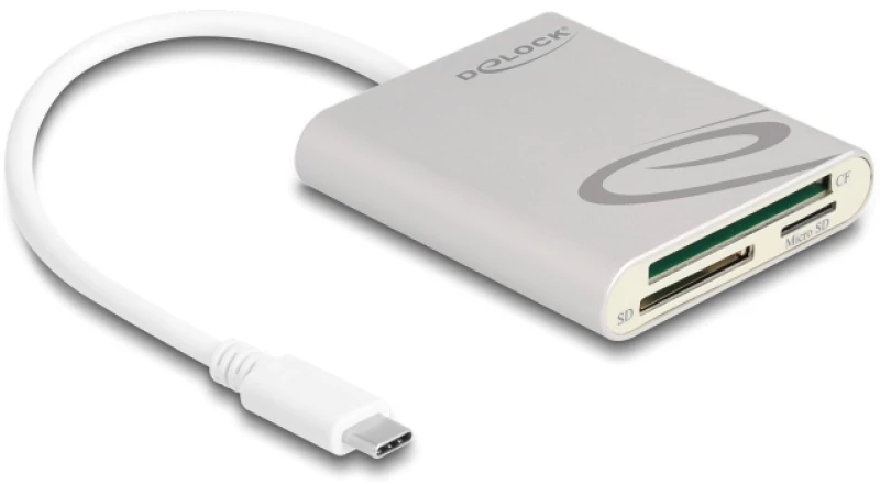 DELOCK card reader 91005 για micro SD/SD/CF  USB-C  γκρι