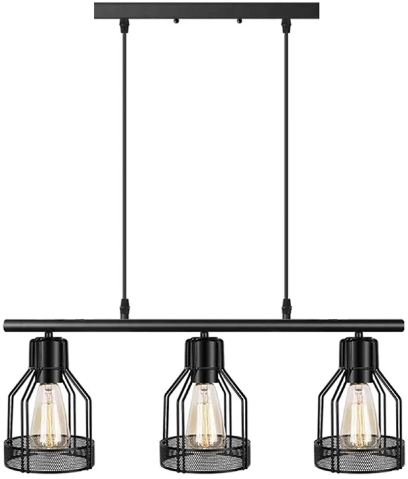 POWERTECH φωτιστικό οροφής HLL-0057  3x E27  24x60.5cm  μεταλλικό  μαύρο