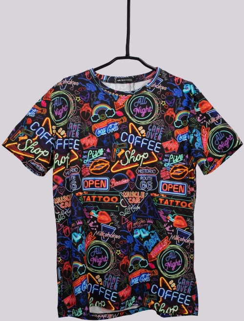 Neon lights printed shirt