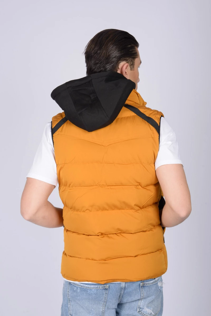 Puffer Vest με κουκούλα