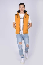 Puffer Vest με κουκούλα
