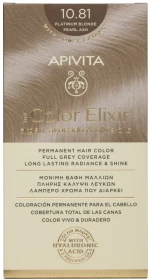 Apivita | My Color Elixir Μόνιμη Βαφή Μαλλιών No 10.81 Κατάξανθο Περλέ Σαντρέ | 50ml