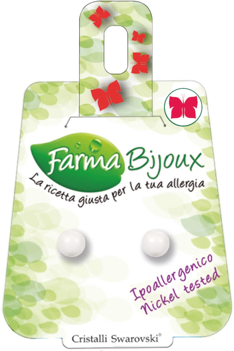 Farma Bijoux |Σκουλαρίκια Bianca Perla White 6 mm | 1 Ζευγάρι
