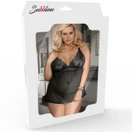 SUBBLIME QUEEN PLUS RED BABYDOLL WITH BOW AND SHINNY DETAILS