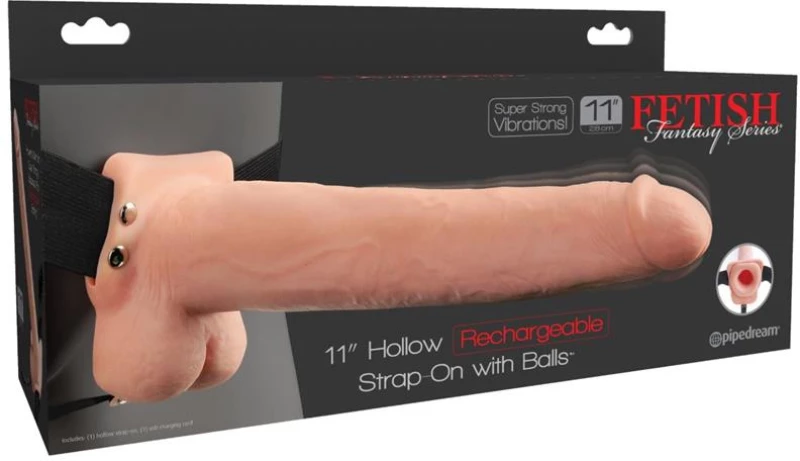 FETISH FANTASY SERIES VIBRATING HOLLOW STRAP-ON WITH 11" DILDO 28cm