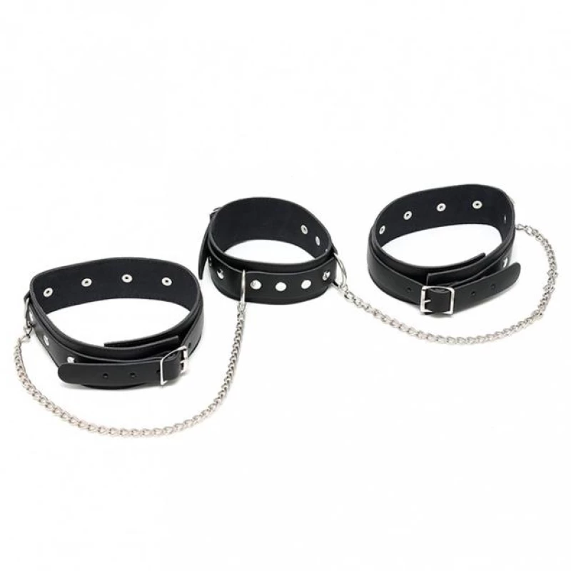 RIMBA BONDAGE PLAY NECK & LEG CUFFS ADJUSTABLE