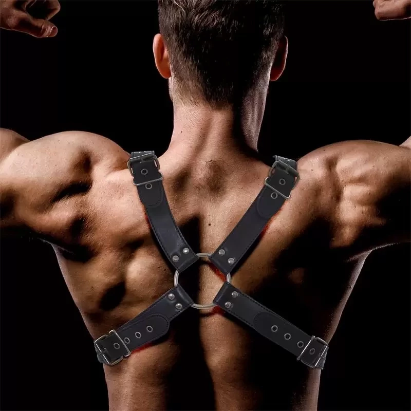 FETISH BY INTOYOU DAROM MALE CHEST BONDAGE HARNESS VEGAN LEATHER